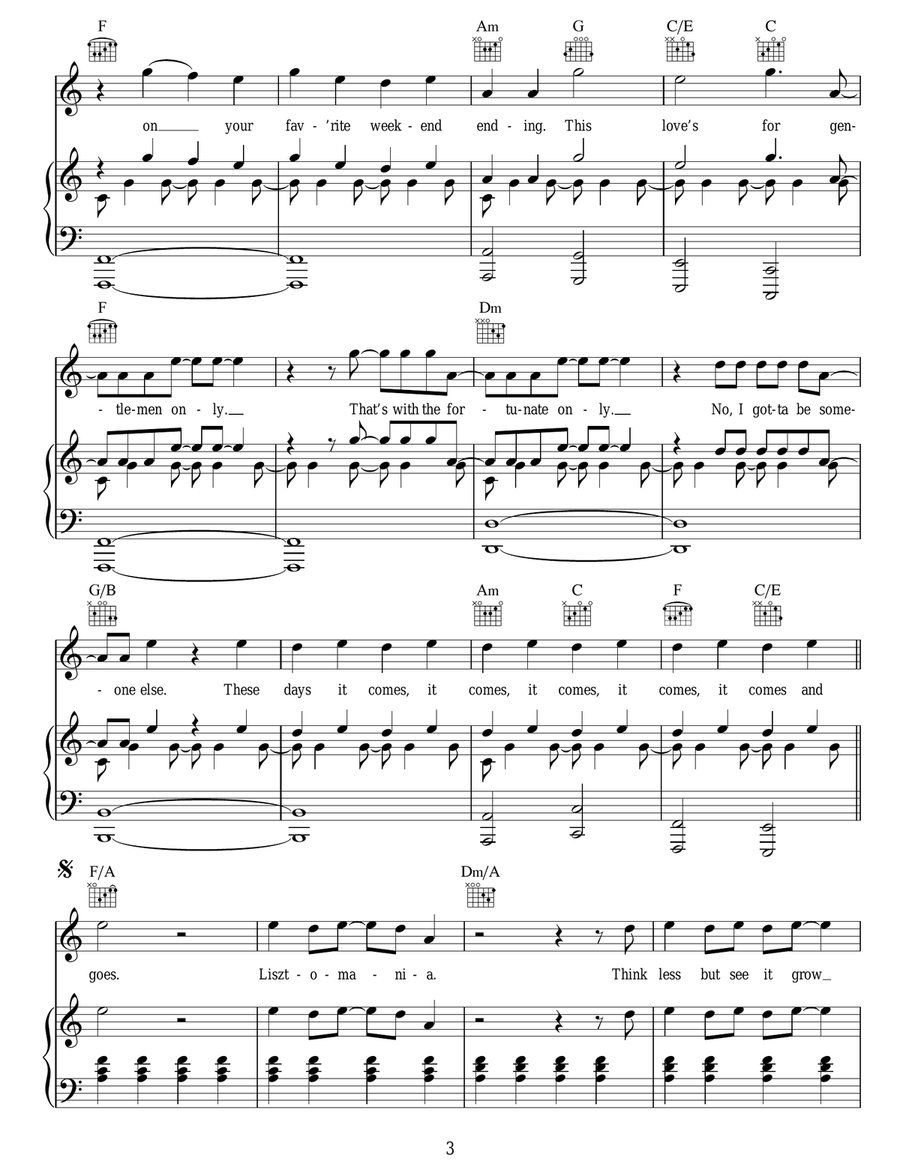 Lisztomania Lisztomania Acoustic Guitar scores gallery preview page 3