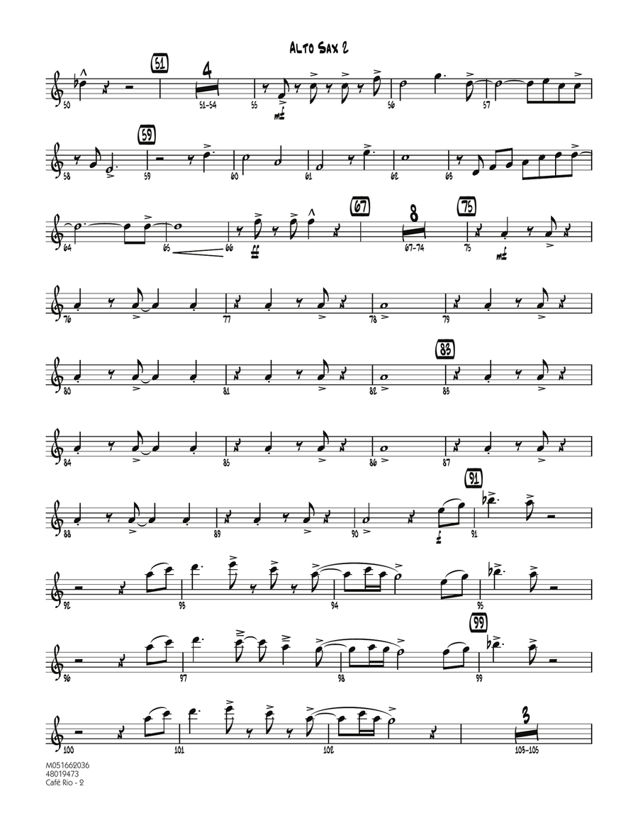 Cafe Rio - Alto Sax 2 Cafe Rio - Alto Sax 2 Jazz Ensemble scores gallery preview page 2