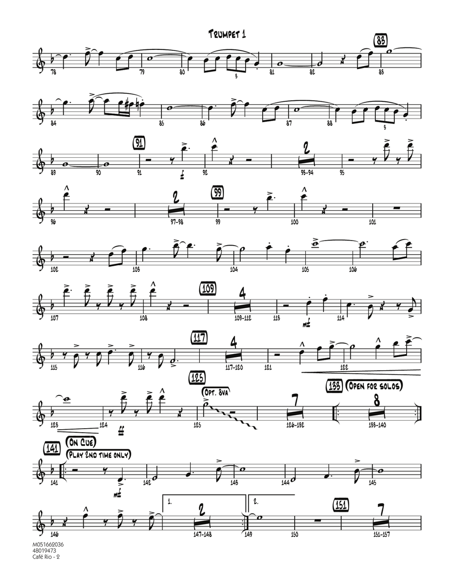 Cafe Rio - Trumpet 1 Cafe Rio - Trumpet 1 Jazz Ensemble scores gallery preview page 2