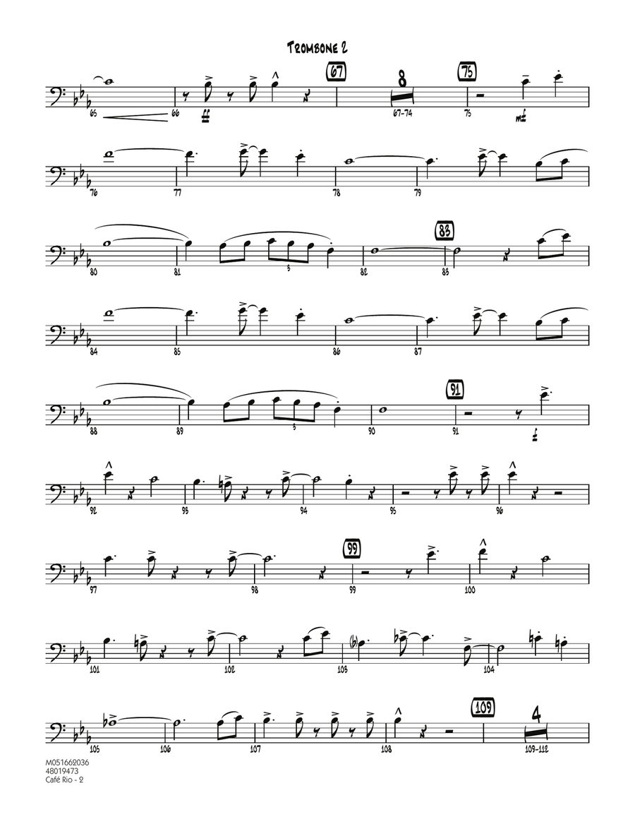 Cafe Rio - Trombone 2 Cafe Rio - Trombone 2 Jazz Ensemble scores gallery preview page 2