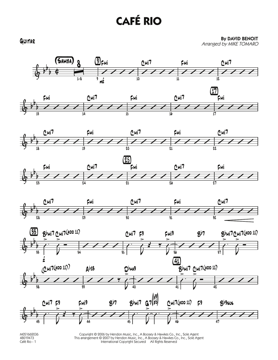 Cafe Rio - Guitar Cafe Rio - Guitar Jazz Ensemble scores gallery preview page 1