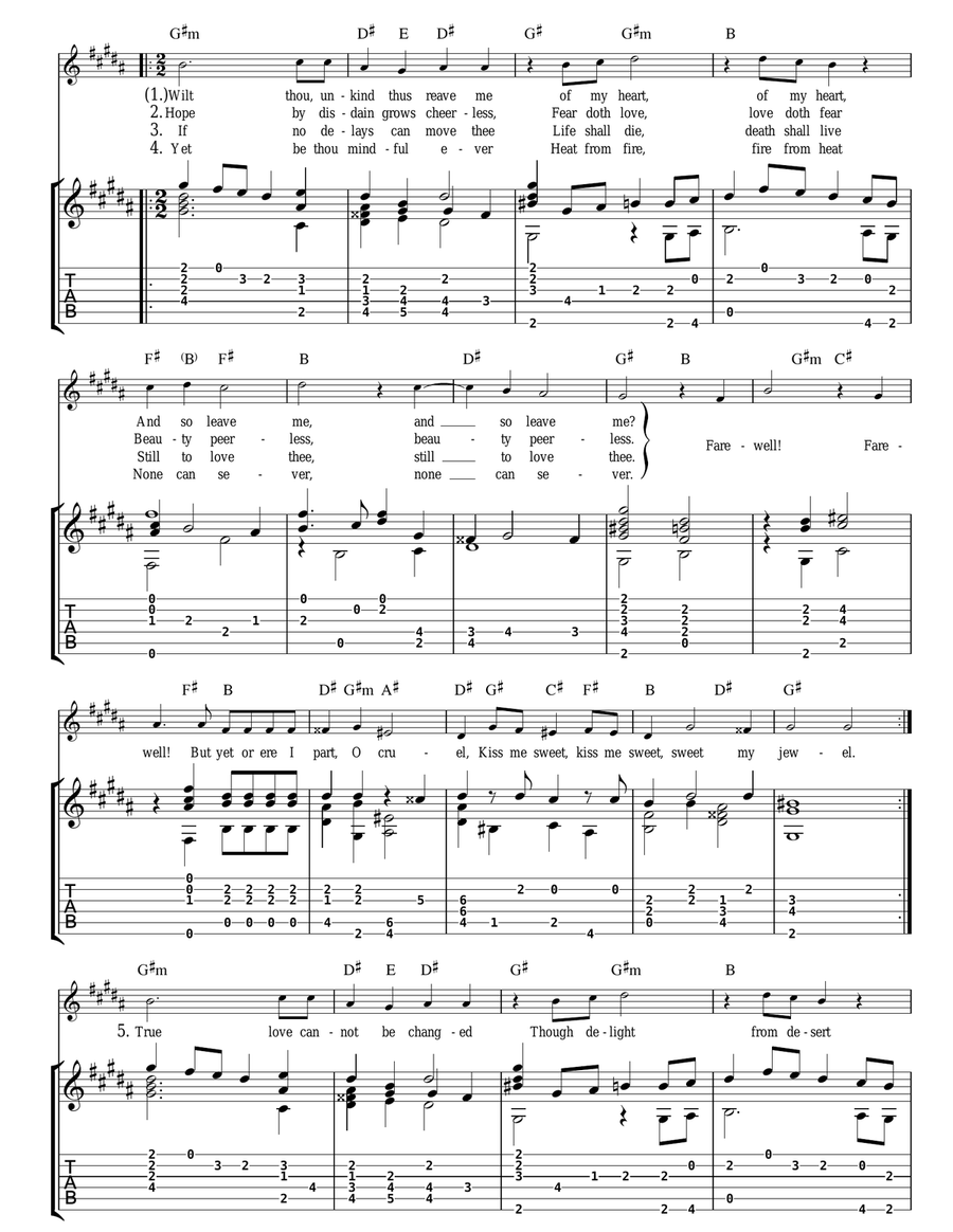 Wilt Thou Unkind Thus Reave Me (as performed by Sting and Edin Karamazov) Acoustic Guitar scores gallery preview page 2