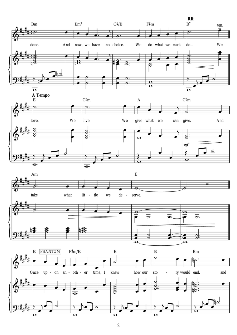 Once Upon Another Time (from Love Never Dies) Guitar scores gallery preview page 2
