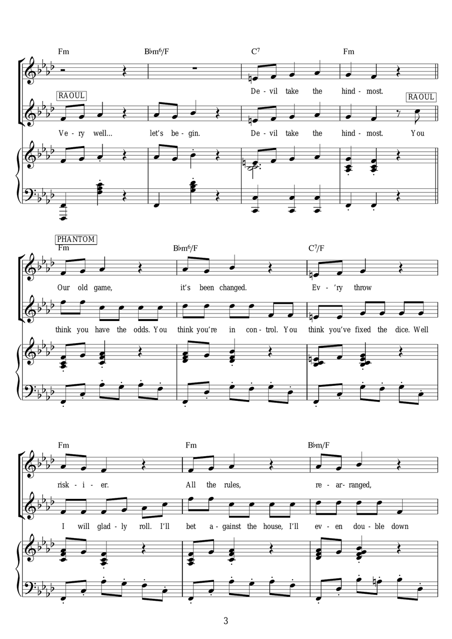 Devil Take The Hindmost (from Love Never Dies) Guitar scores gallery preview page 3