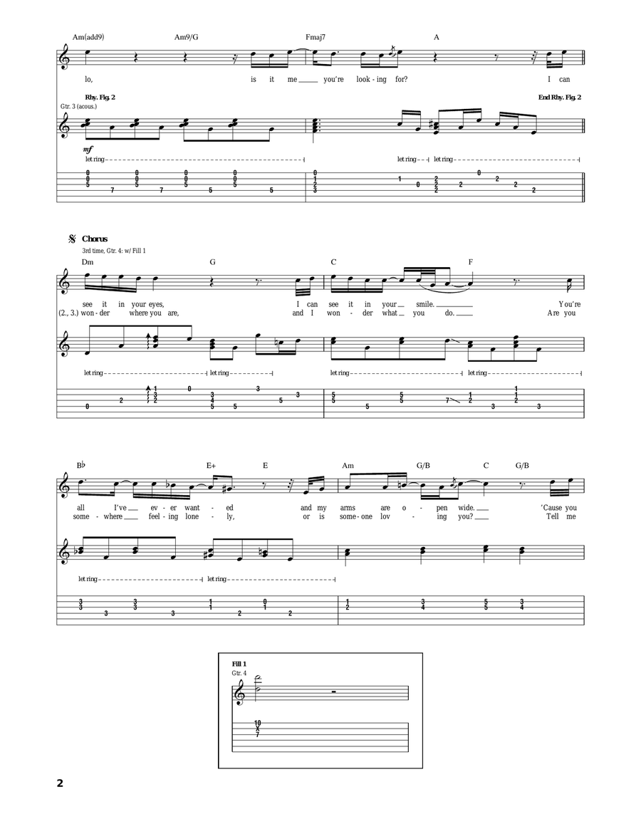 Hello Hello Acoustic Guitar scores gallery preview page 2
