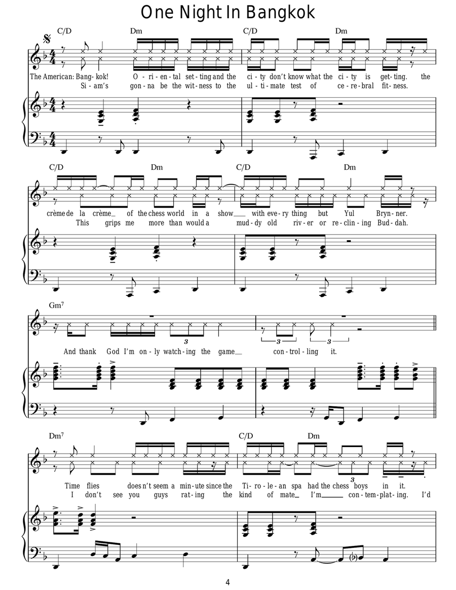 One Night In Bangkok Guitar scores gallery preview page 4
