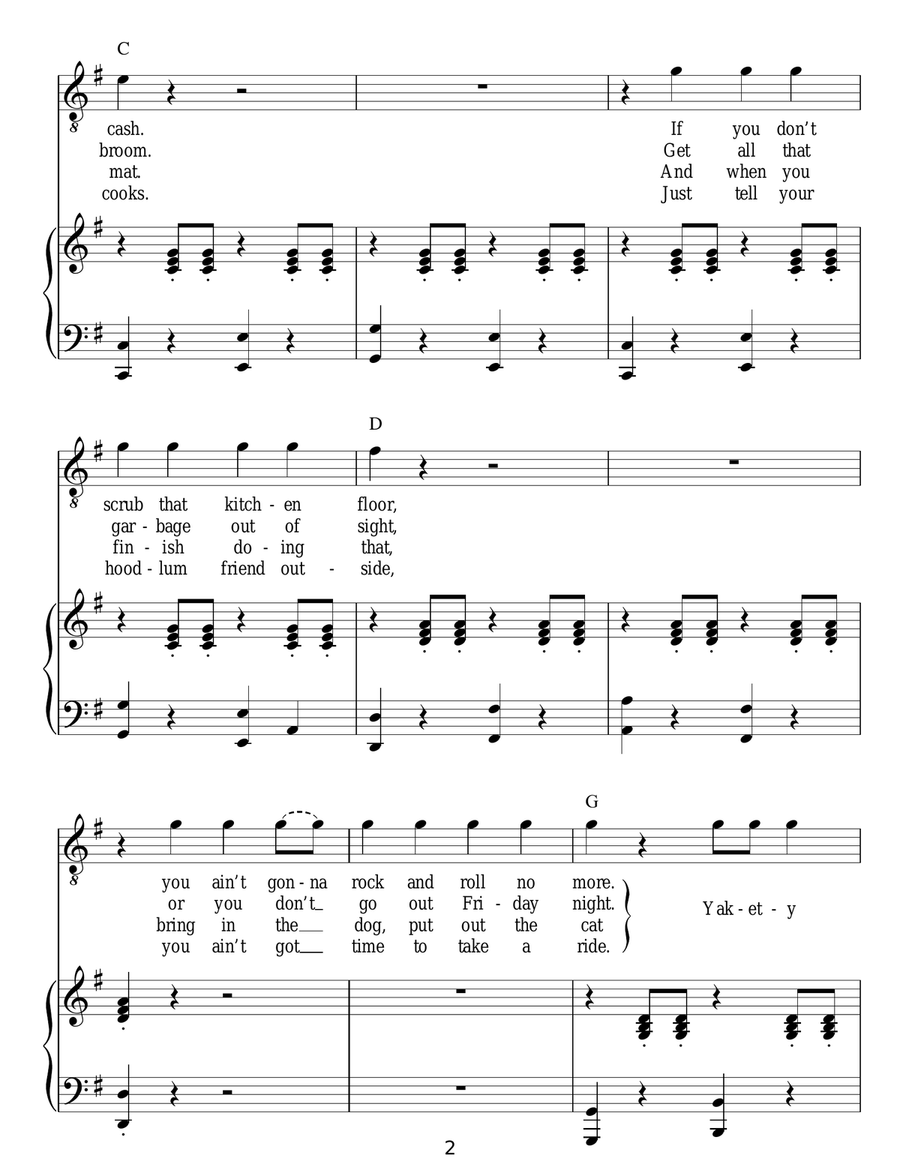 Yakety Yak Yakety Yak Acoustic Guitar scores gallery preview page 2