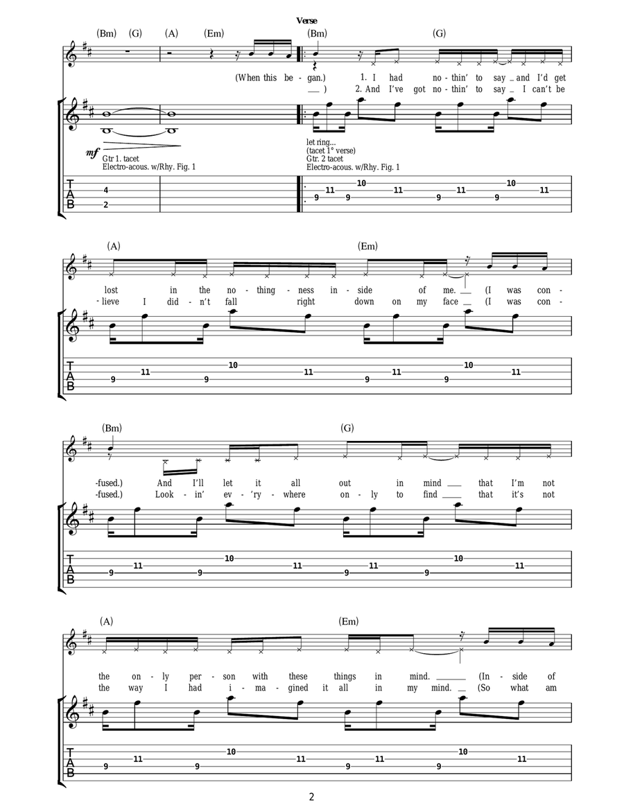Somewhere I Belong Somewhere I Belong Acoustic Guitar scores gallery preview page 2