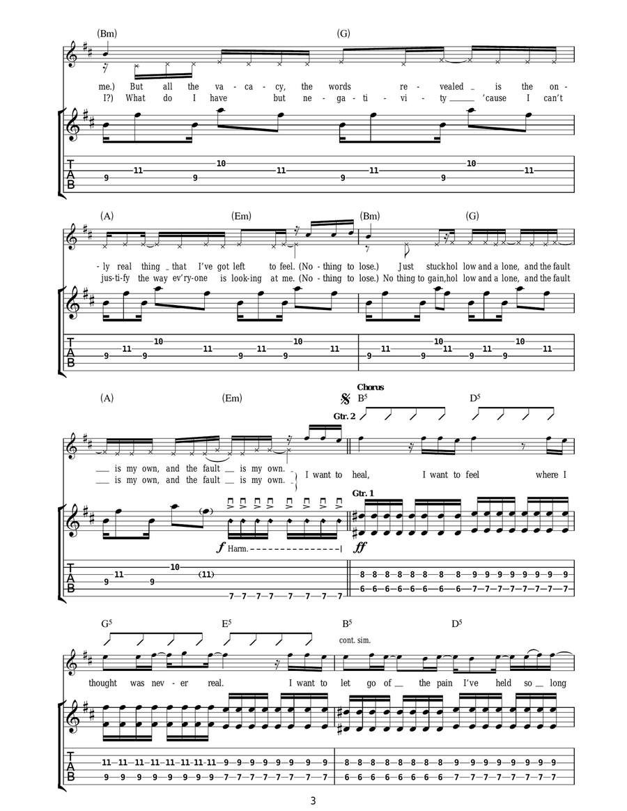 Somewhere I Belong Somewhere I Belong Acoustic Guitar scores gallery preview page 3