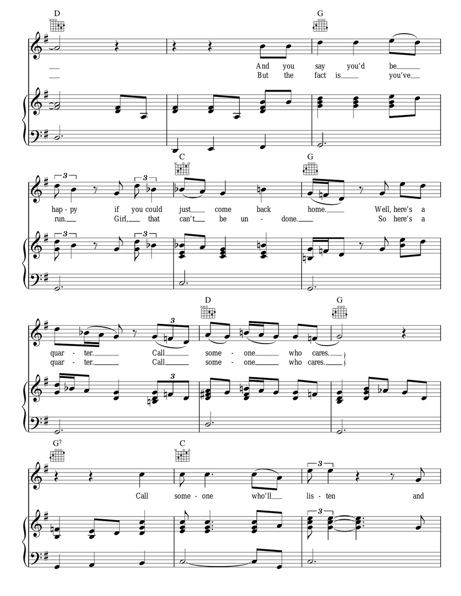Here's A Quarter (Call Someone Who Cares) Guitar scores gallery preview page 2