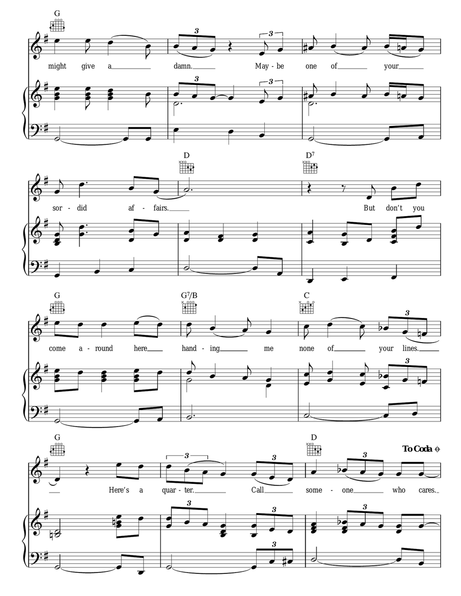 Here's A Quarter (Call Someone Who Cares) Guitar scores gallery preview page 3