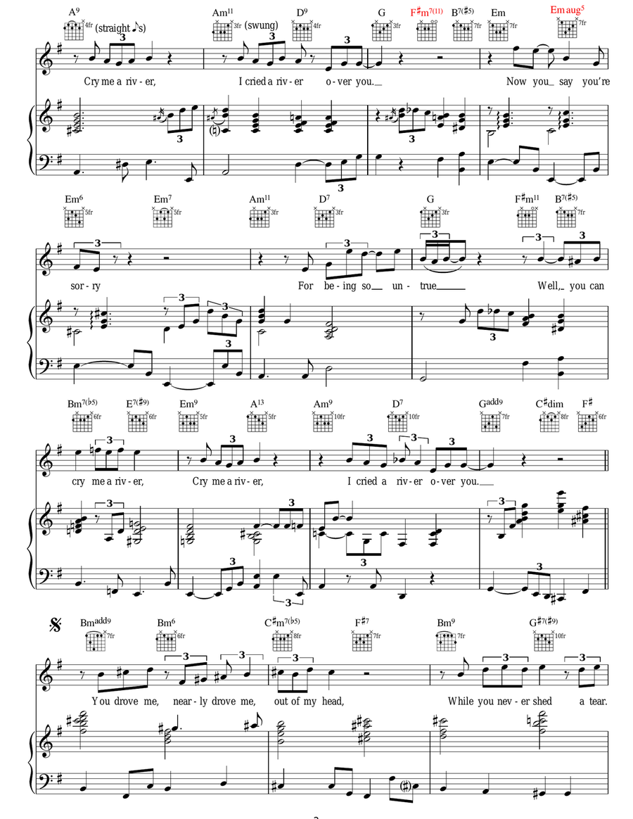 Cry Me A River Cry Me A River Guitar scores gallery preview page 2