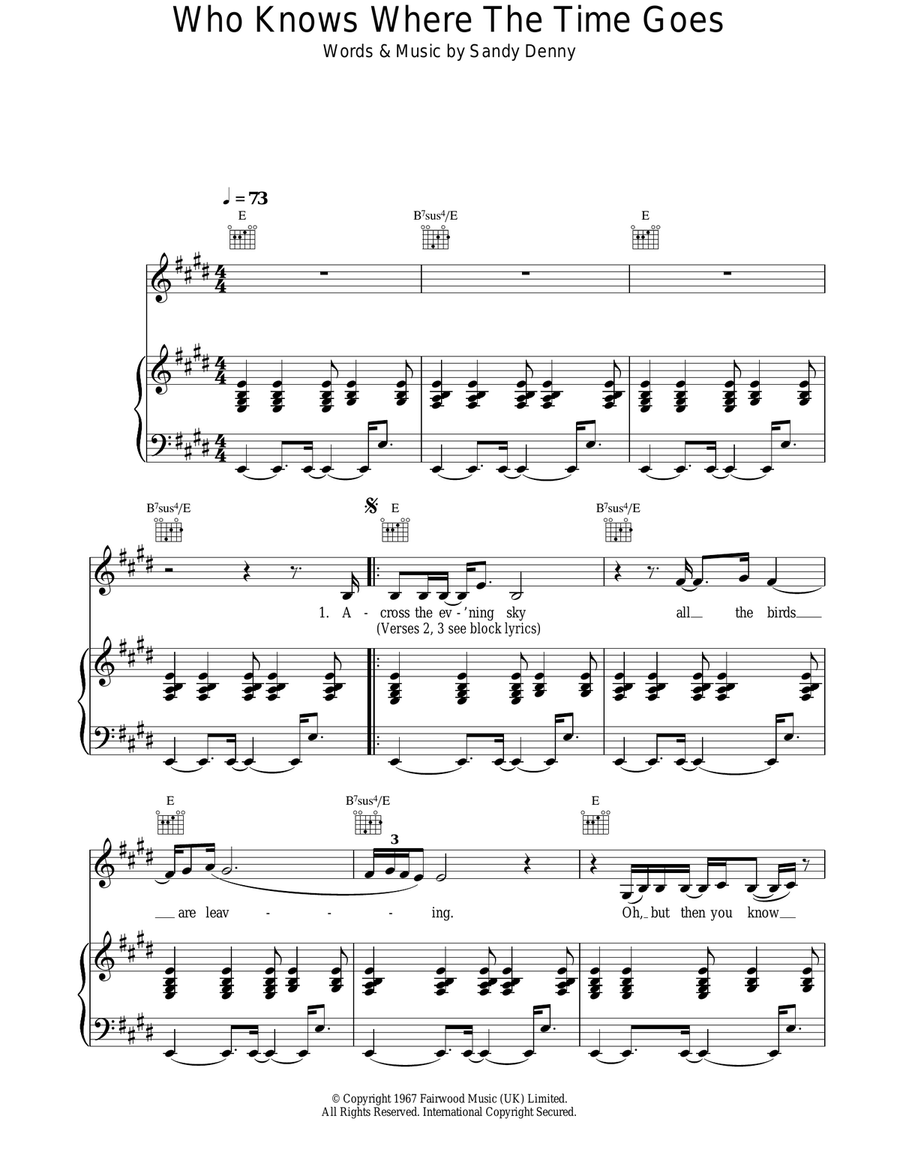 Who Knows Where The Time Goes Guitar scores gallery preview page 1