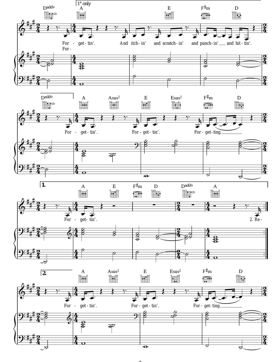 Forgetting Acoustic Guitar scores gallery preview page 2