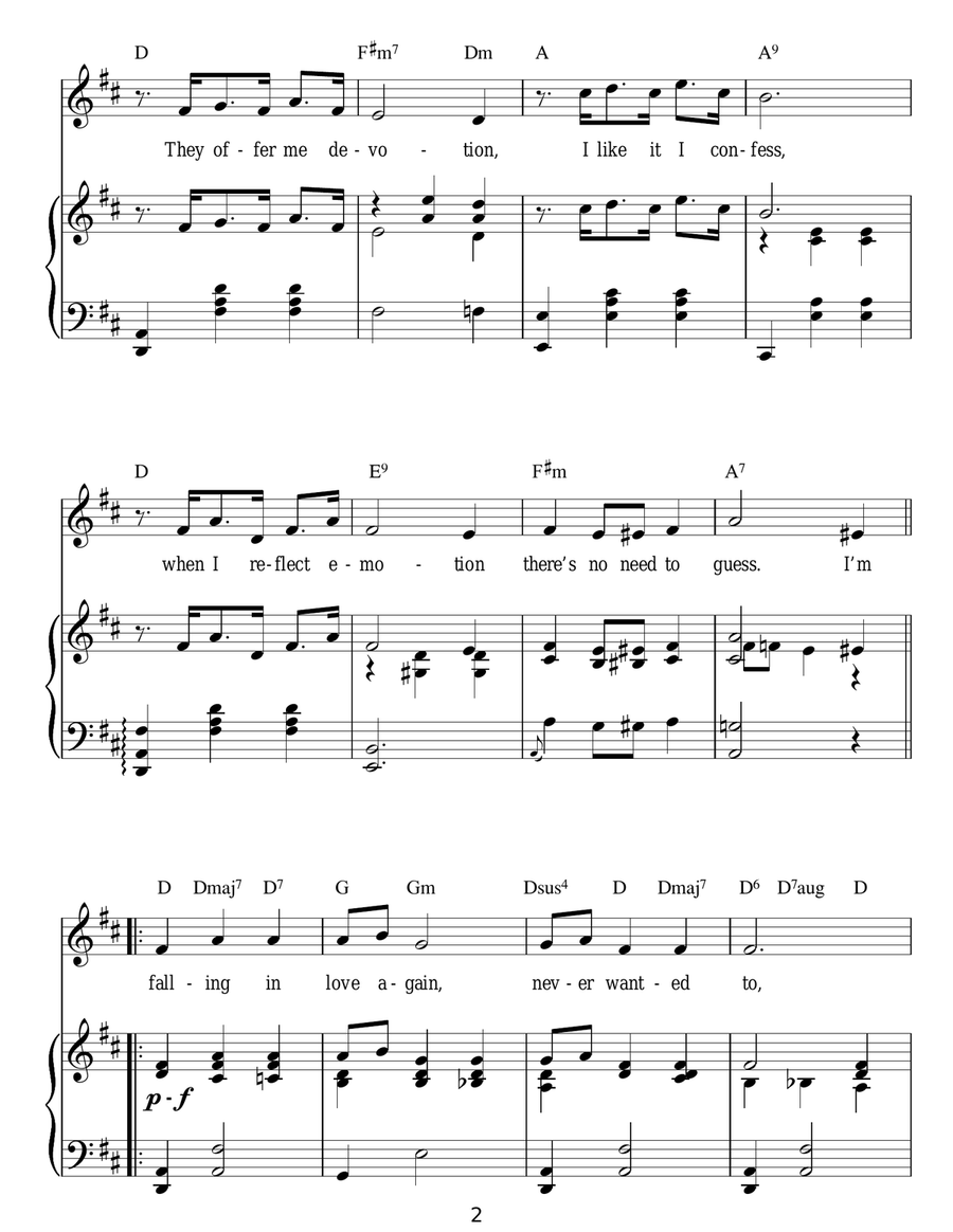 Falling In Love Again (Can't Help It) Guitar scores gallery preview page 2