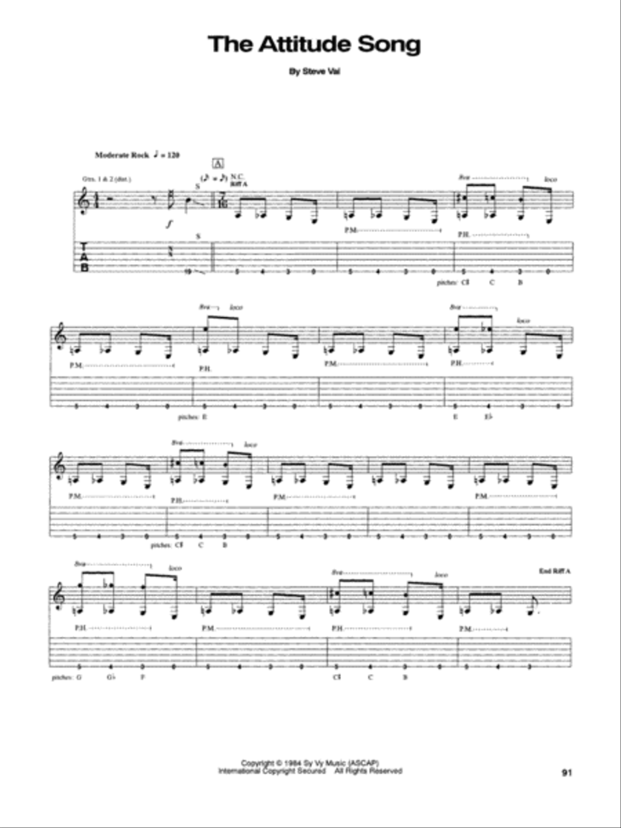 The Attitude Song Electric Guitar scores gallery preview page 1
