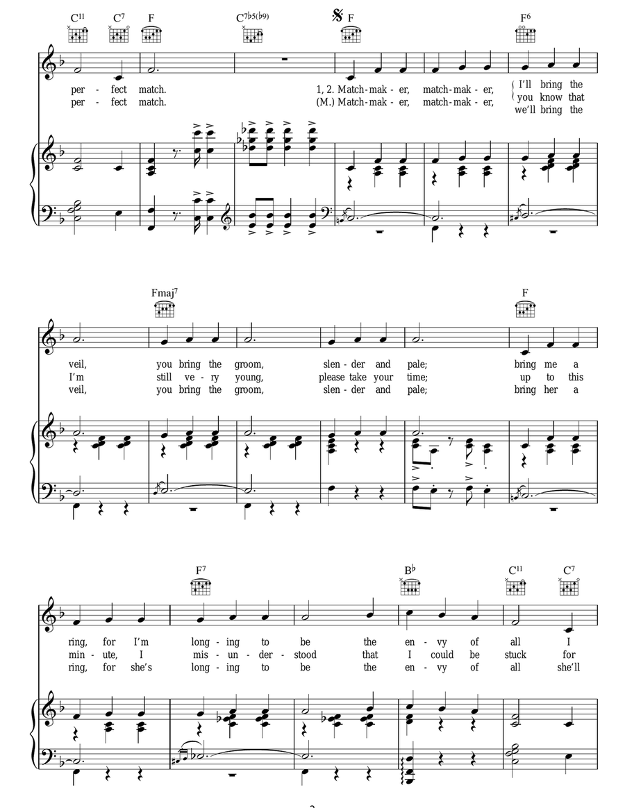 Matchmaker (from Fiddler On The Roof) Guitar scores gallery preview page 2