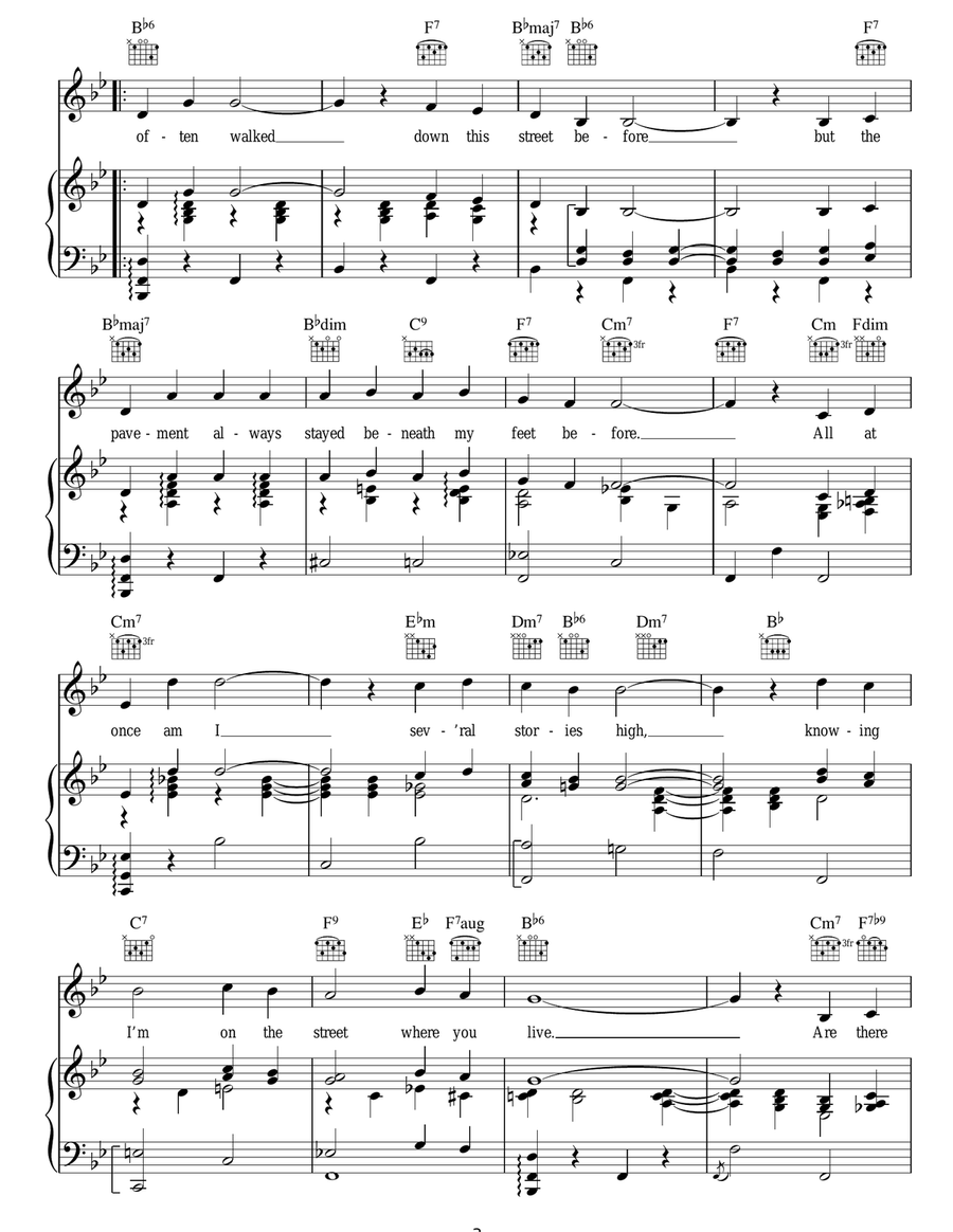 On The Street Where You Live Guitar scores gallery preview page 3