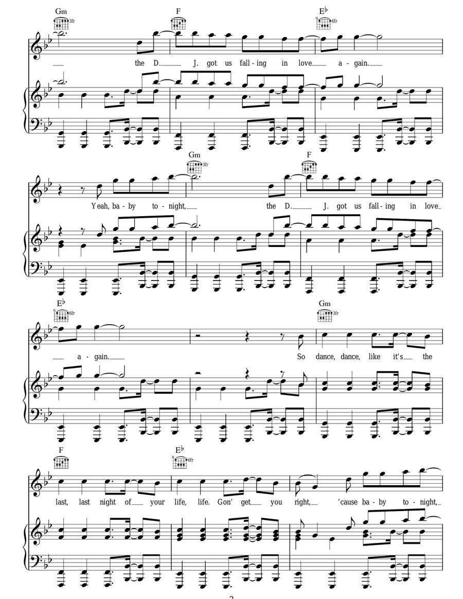 DJ Got Us Fallin' In Love Acoustic Guitar scores gallery preview page 3