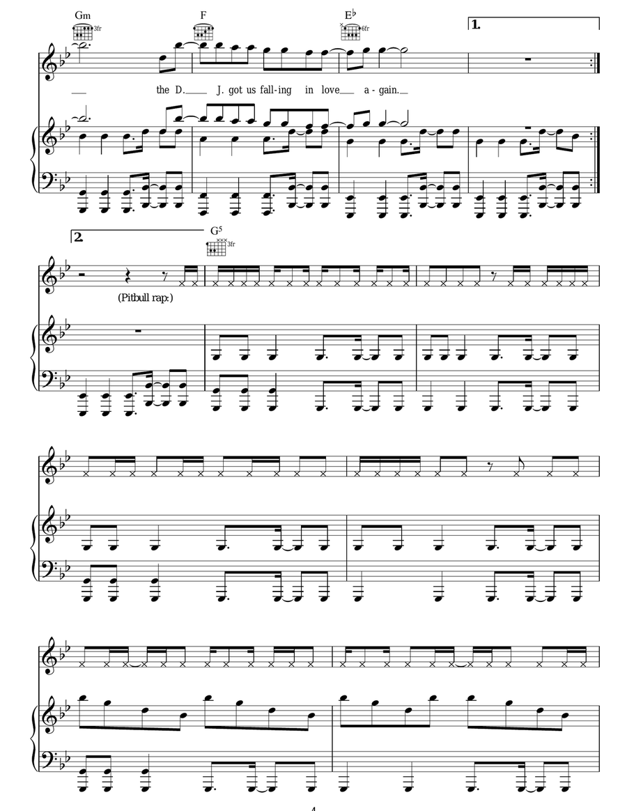 DJ Got Us Fallin' In Love Acoustic Guitar scores gallery preview page 4
