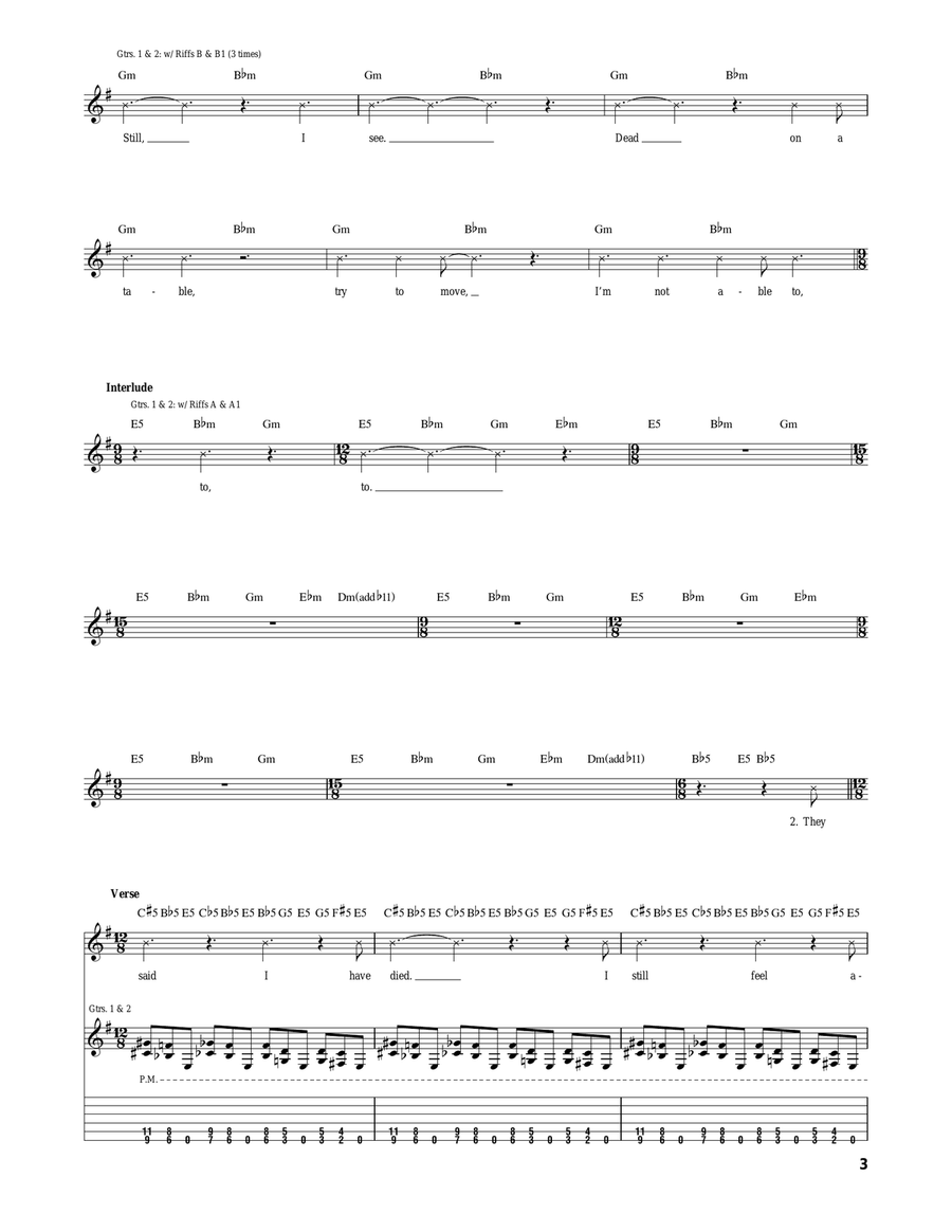 Staring Through The Eyes Of The Dead Acoustic Guitar scores gallery preview page 3