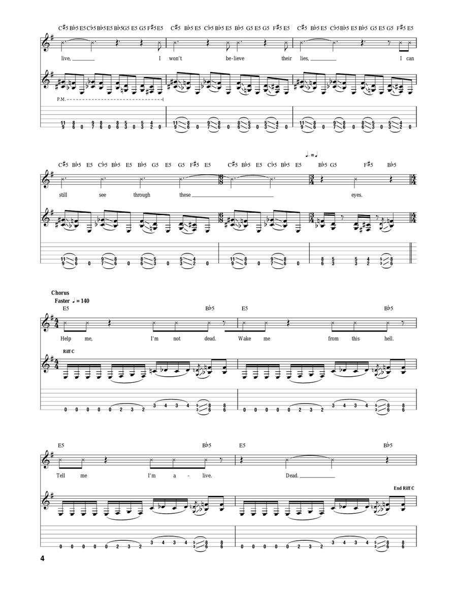 Staring Through The Eyes Of The Dead Acoustic Guitar scores gallery preview page 4