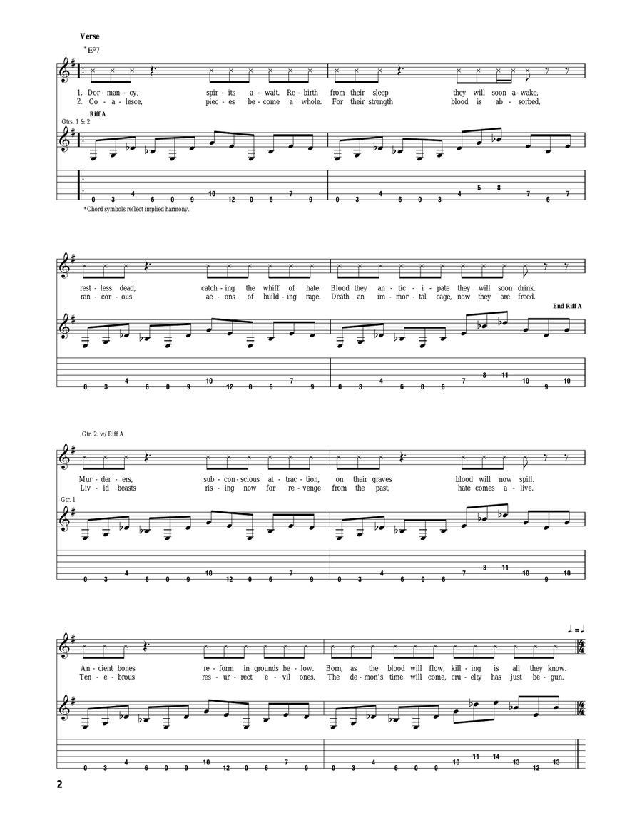 Unleashing The Bloodthirsty Acoustic Guitar scores gallery preview page 2