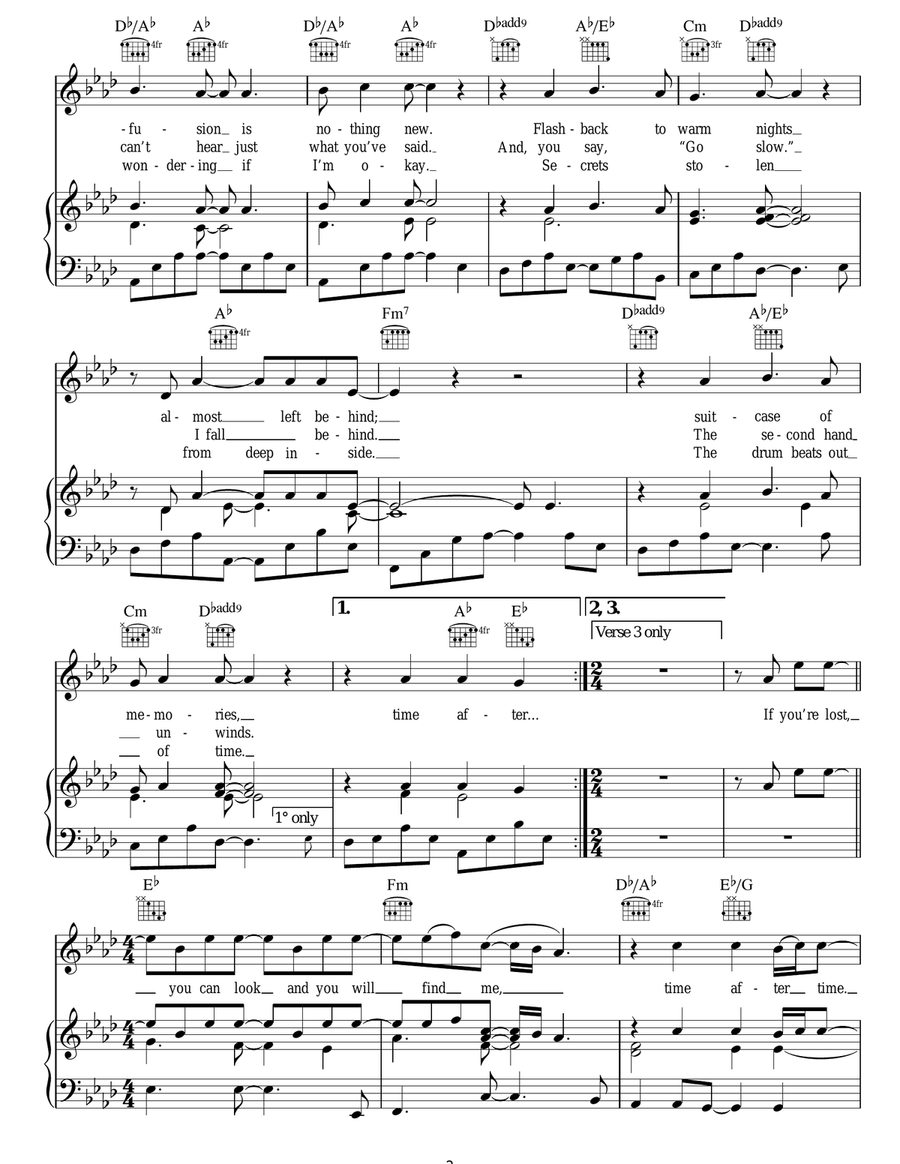 Time After Time Time After Time Acoustic Guitar scores gallery preview page 2