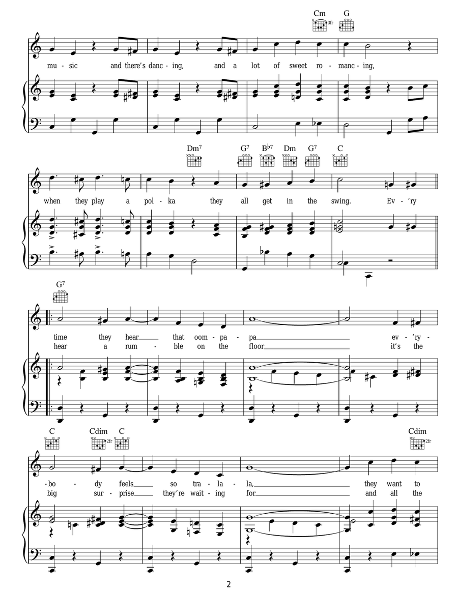 Beer Barrel Polka (Roll Out The Barrel) Guitar scores gallery preview page 2