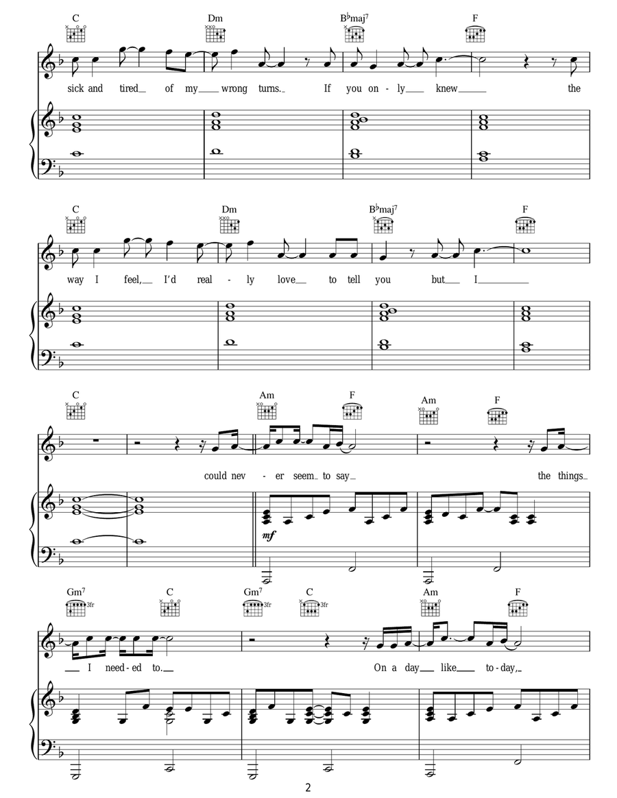 On A Day Like Today On A Day Like Today Acoustic Guitar scores gallery preview page 2