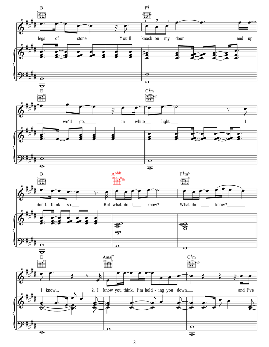Bedshaped Bedshaped Acoustic Guitar scores gallery preview page 3