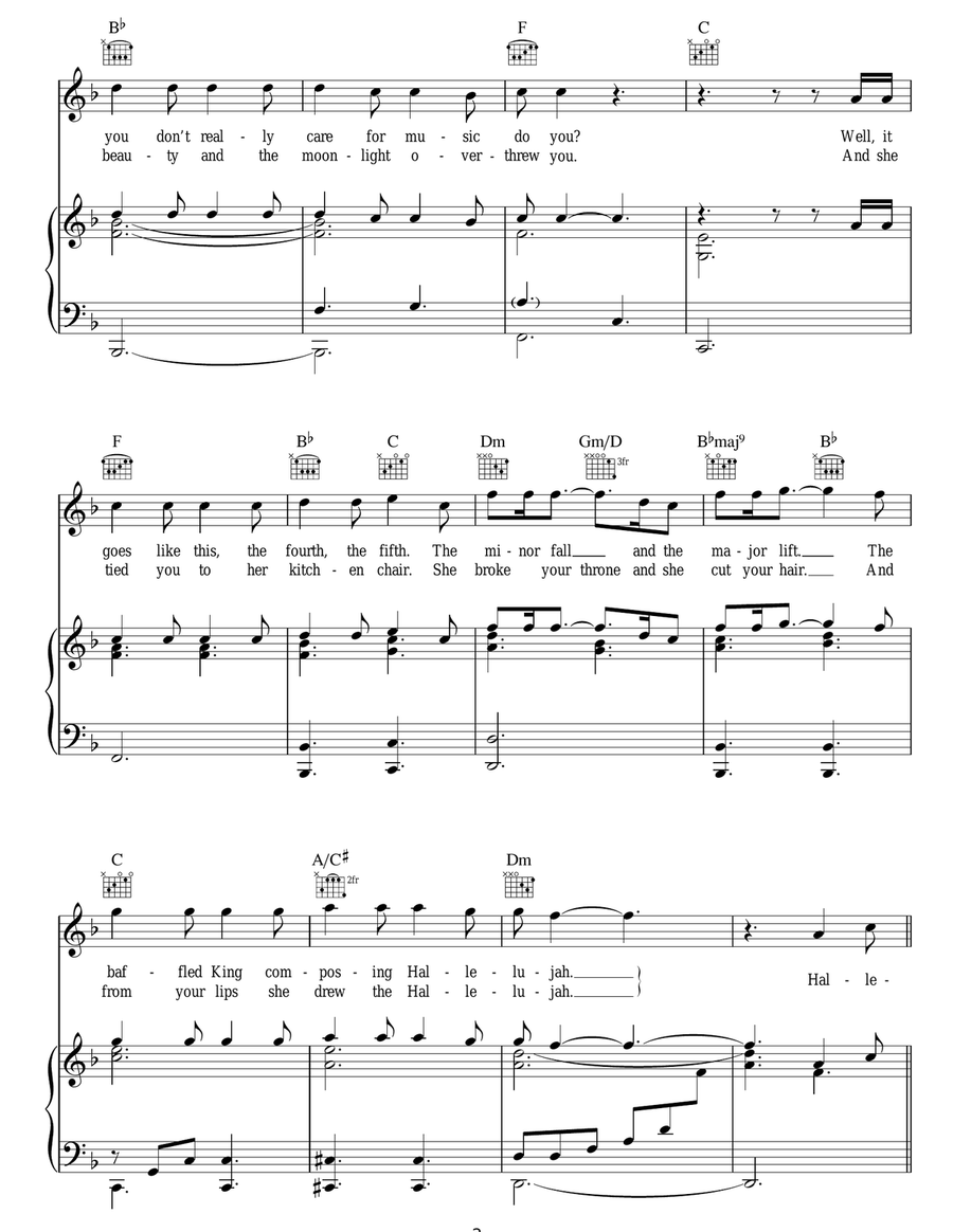 Hallelujah Hallelujah Acoustic Guitar scores gallery preview page 2