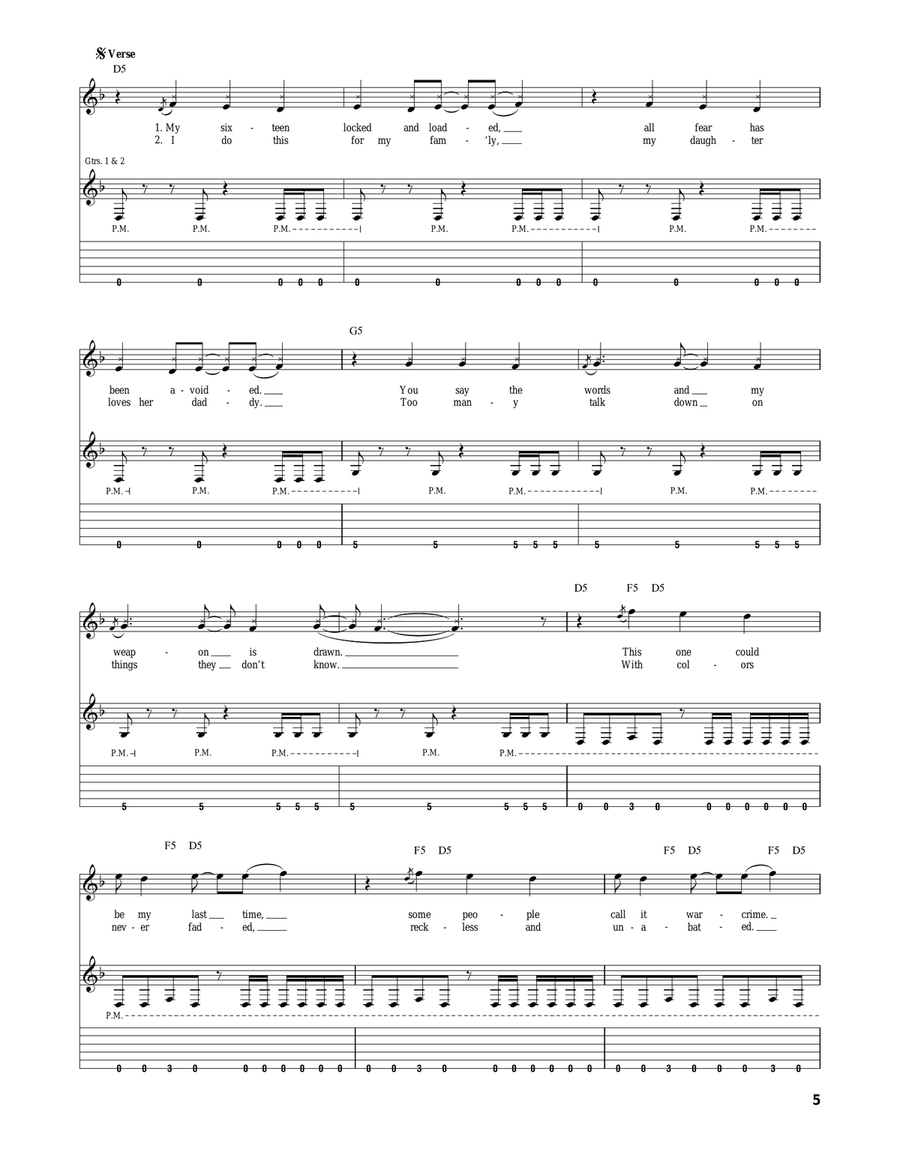 Danger Line Danger Line Acoustic Guitar scores gallery preview page 5