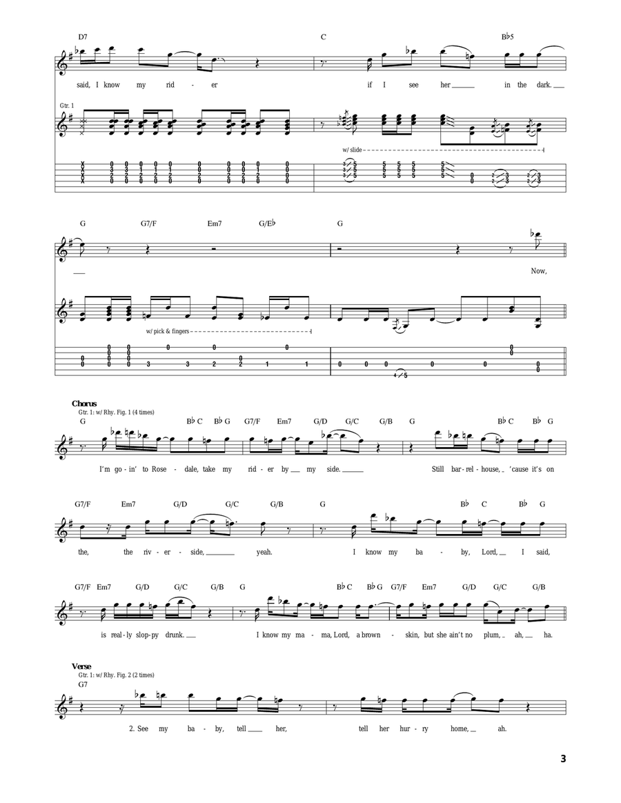 Traveling Riverside Blues Acoustic Guitar scores gallery preview page 3