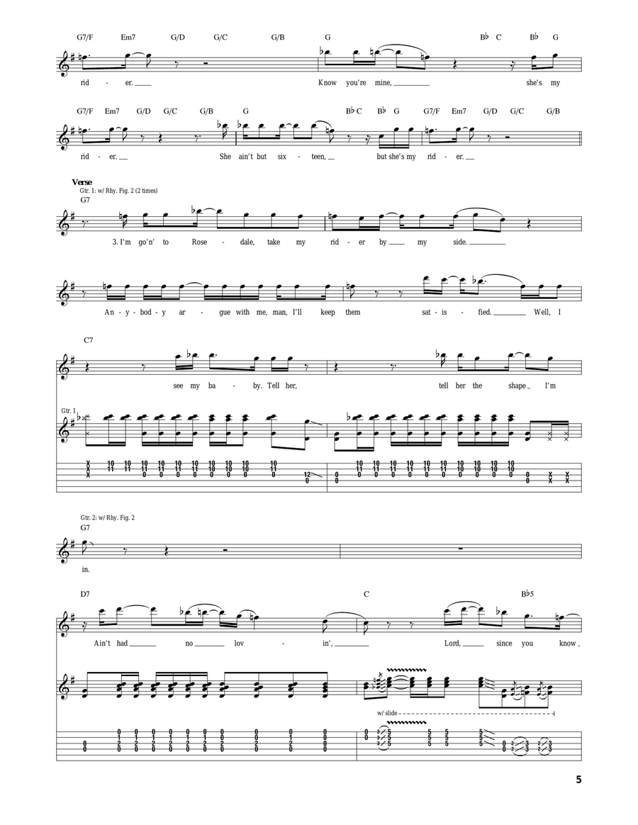 Traveling Riverside Blues Acoustic Guitar scores gallery preview page 5