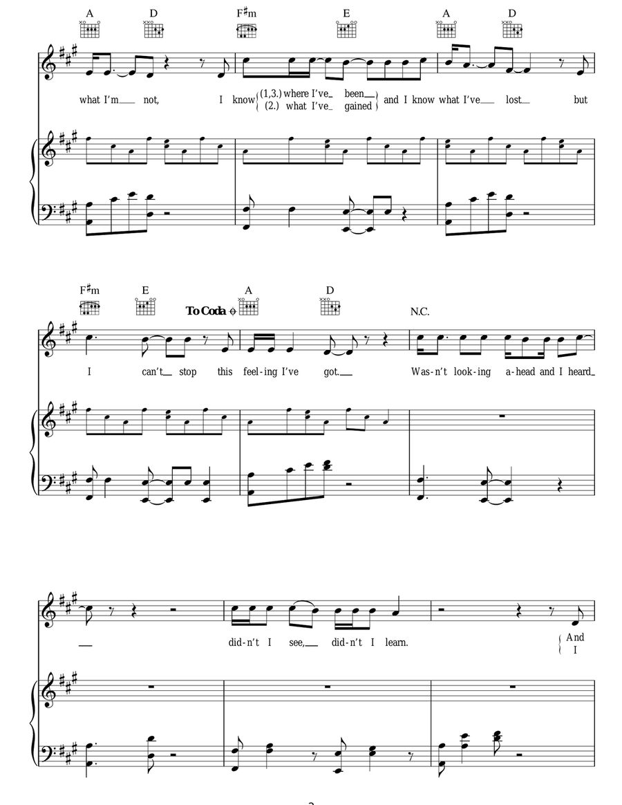Can't Stop This Feeling I've Got Acoustic Guitar scores gallery preview page 2