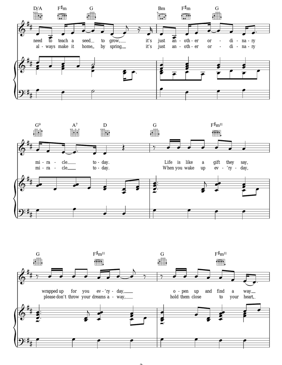 Ordinary Miracle Ordinary Miracle Acoustic Guitar scores gallery preview page 2