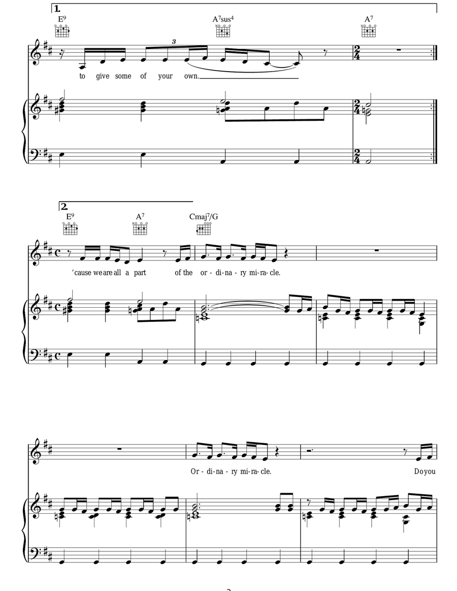 Ordinary Miracle Ordinary Miracle Acoustic Guitar scores gallery preview page 3