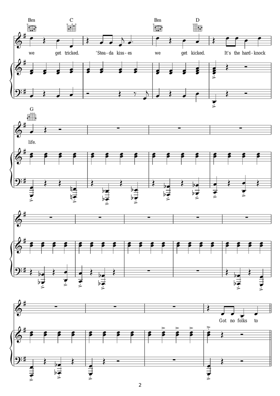 It's The Hard-Knock Life (from Annie) Guitar scores gallery preview page 2