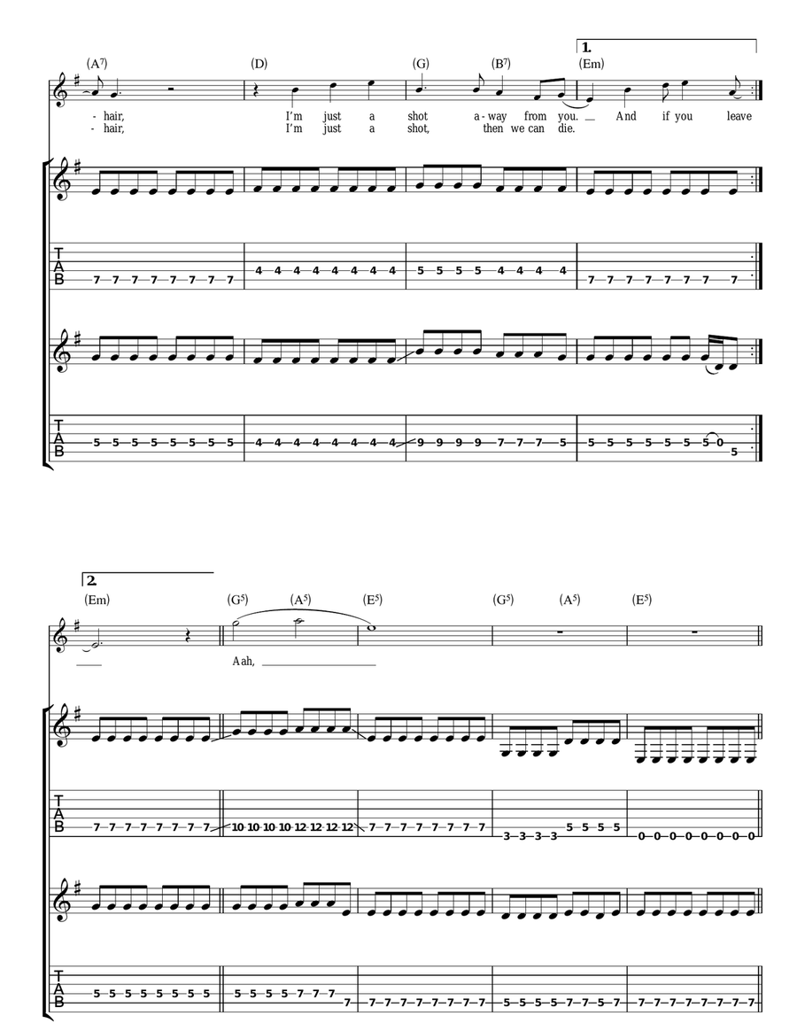 Take Me Out Take Me Out Acoustic Guitar scores gallery preview page 2