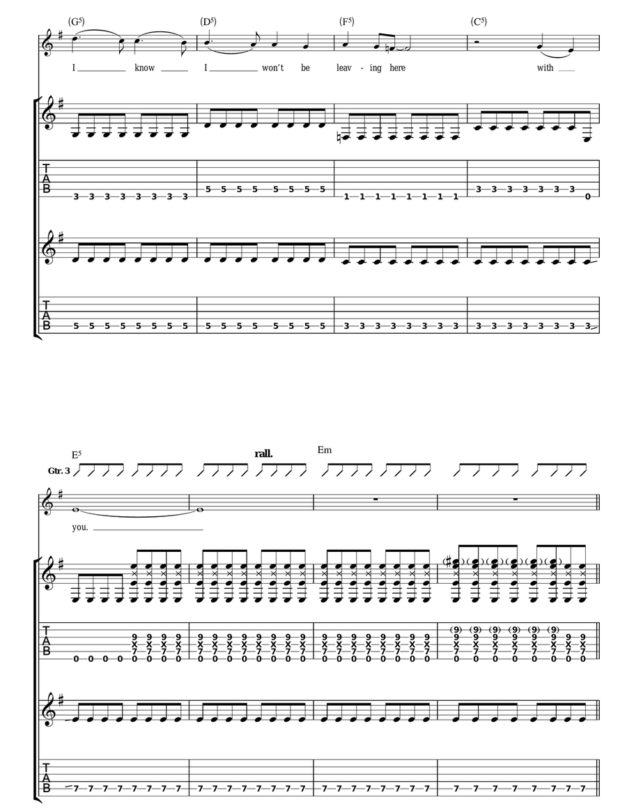 Take Me Out Take Me Out Acoustic Guitar scores gallery preview page 3