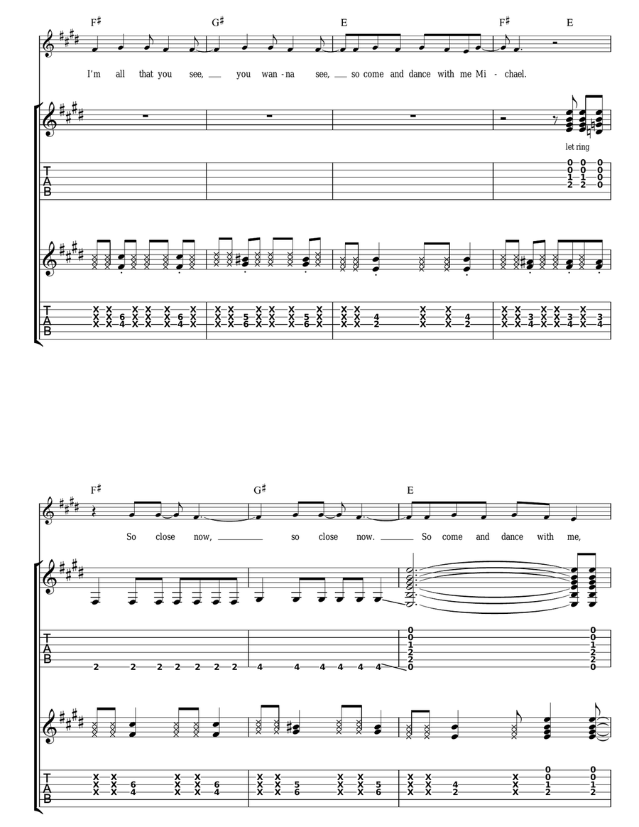 Michael Michael Acoustic Guitar scores gallery preview page 3