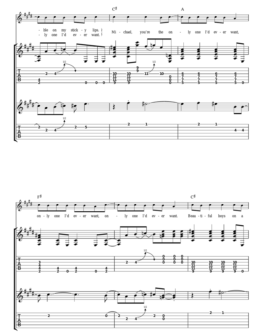 Michael Michael Acoustic Guitar scores gallery preview page 5