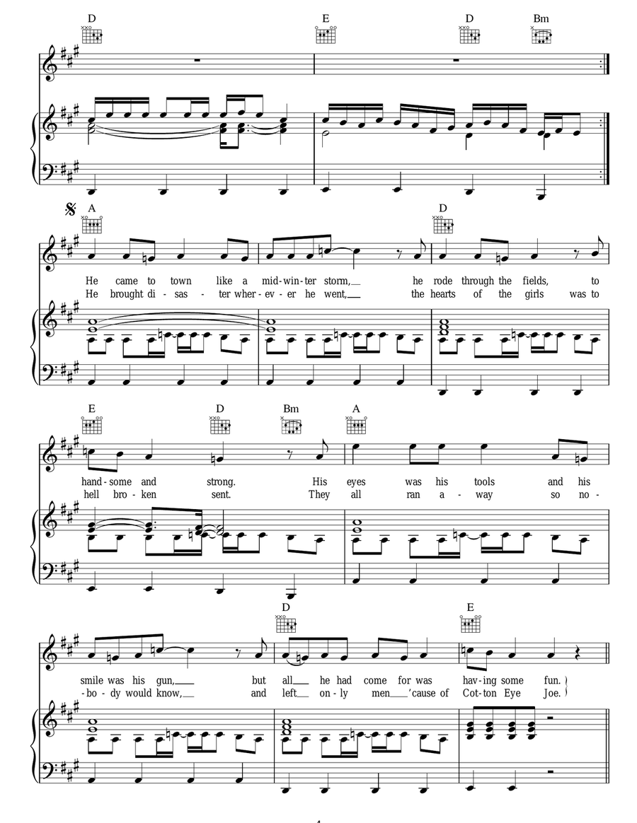 Cotton-Eye Joe Cotton-Eye Joe Acoustic Guitar scores gallery preview page 4