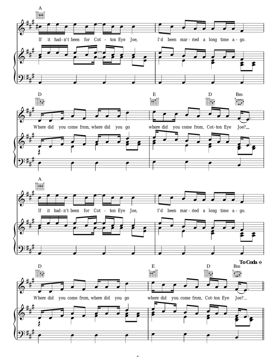 Cotton-Eye Joe Cotton-Eye Joe Acoustic Guitar scores gallery preview page 5