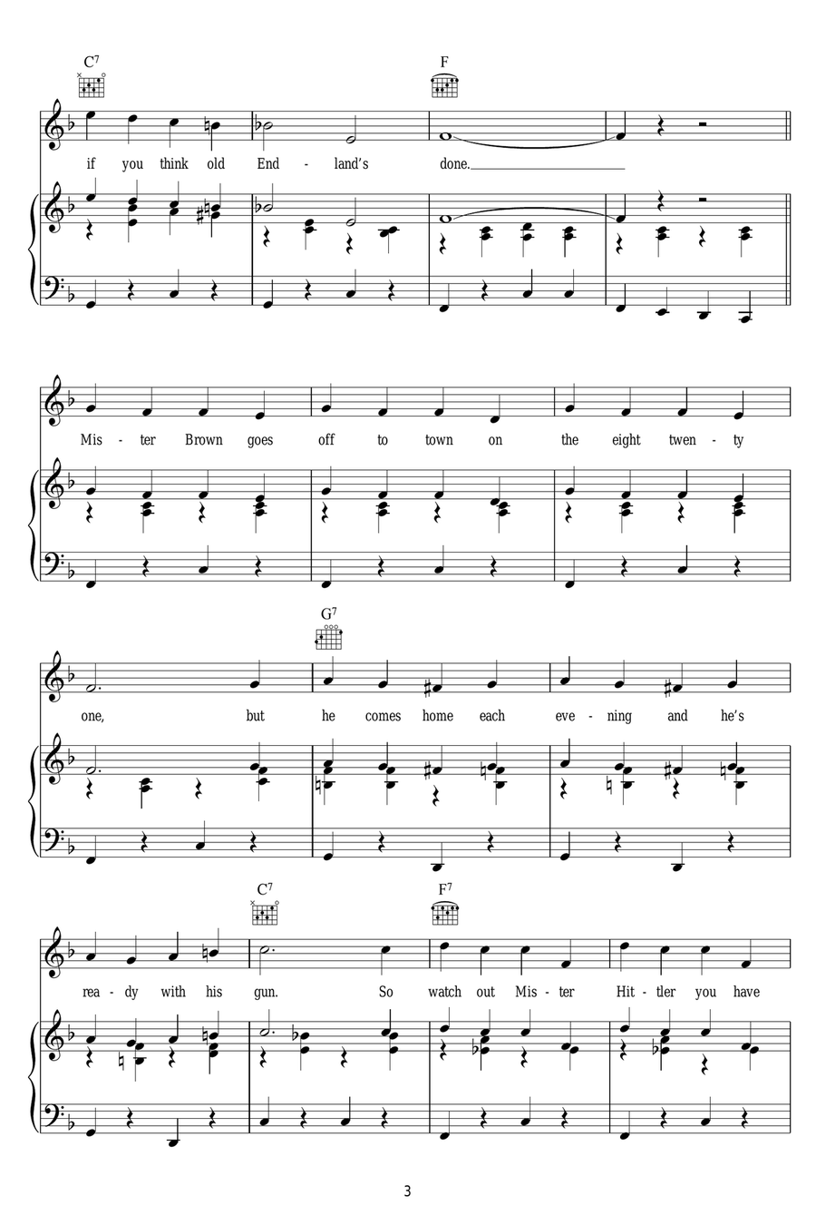 Who Do You Think You Are Kidding, Mr. Hitler? (theme from Dad's Army) Guitar scores gallery preview page 3