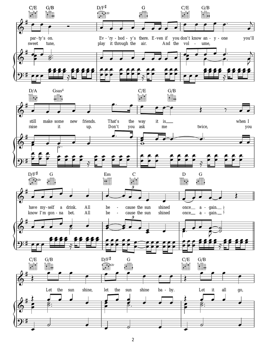 Let The Sun Shine Let The Sun Shine Acoustic Guitar scores gallery preview page 2