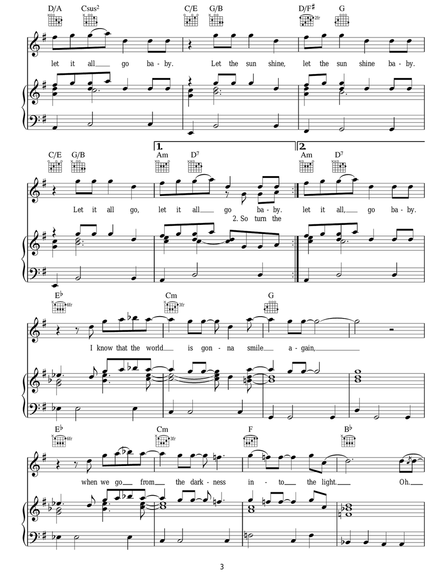 Let The Sun Shine Let The Sun Shine Acoustic Guitar scores gallery preview page 3