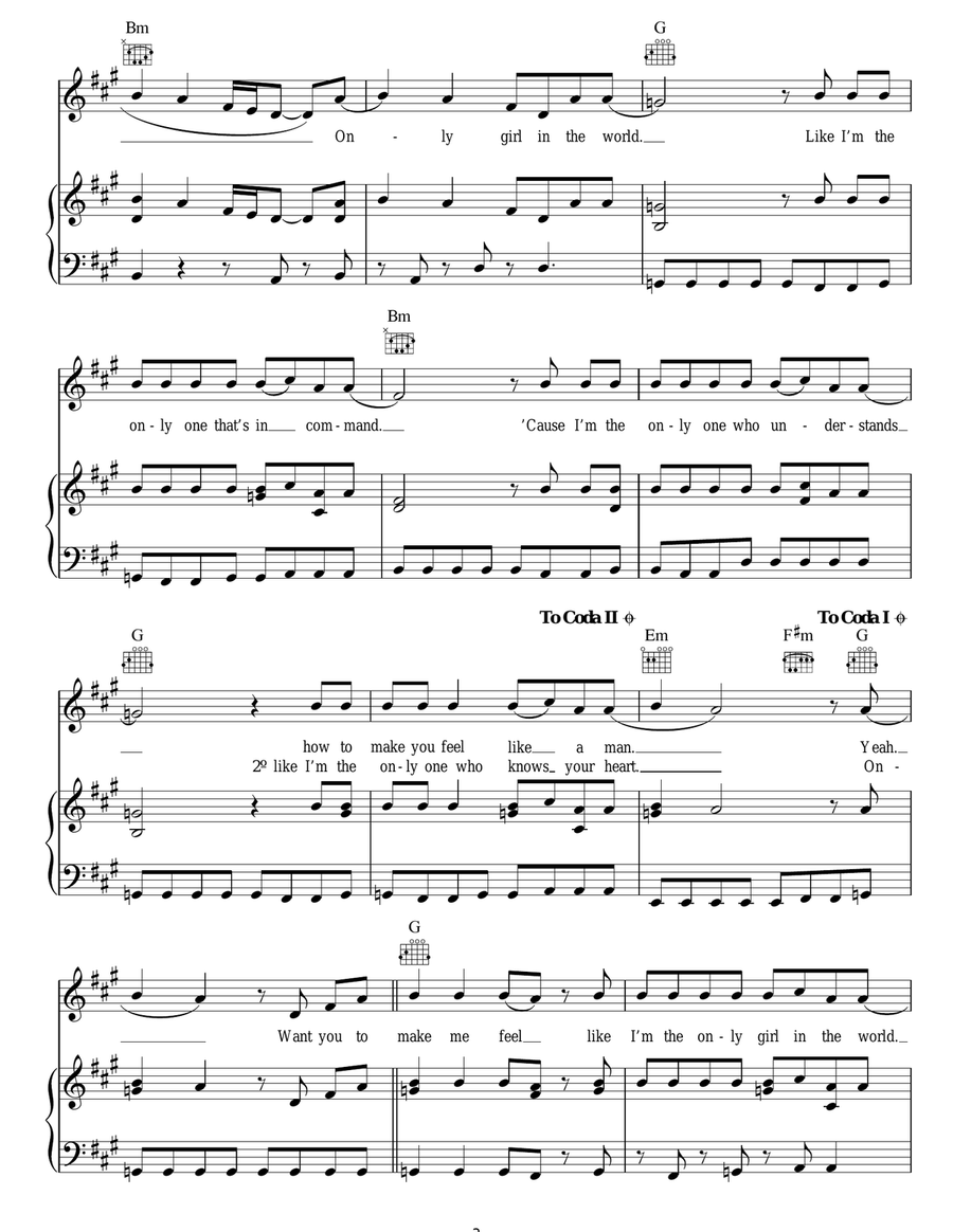 Only Girl (In The World) Only Girl (In The World) Acoustic Guitar scores gallery preview page 3