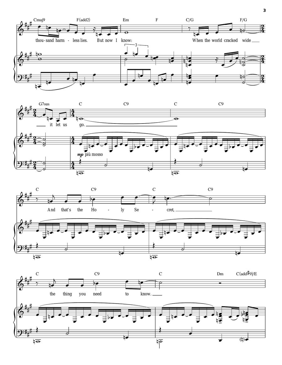 The Holy Secret Piano, Vocal scores gallery preview page 3